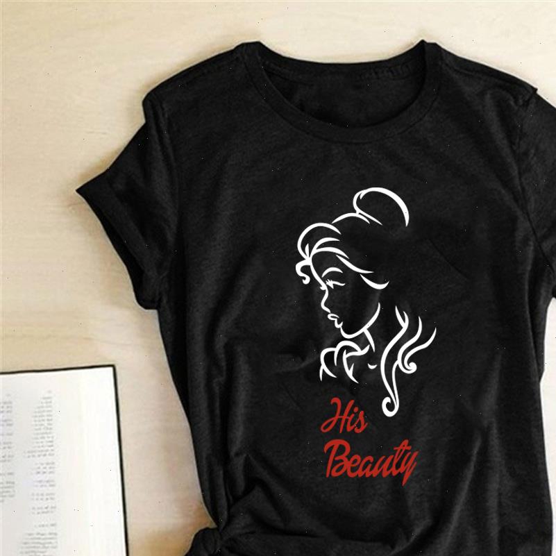 

his beauty women t shirt printing shirts summer graphic tee streetwear casual for ladies crew neck harajuku clothes femme, White