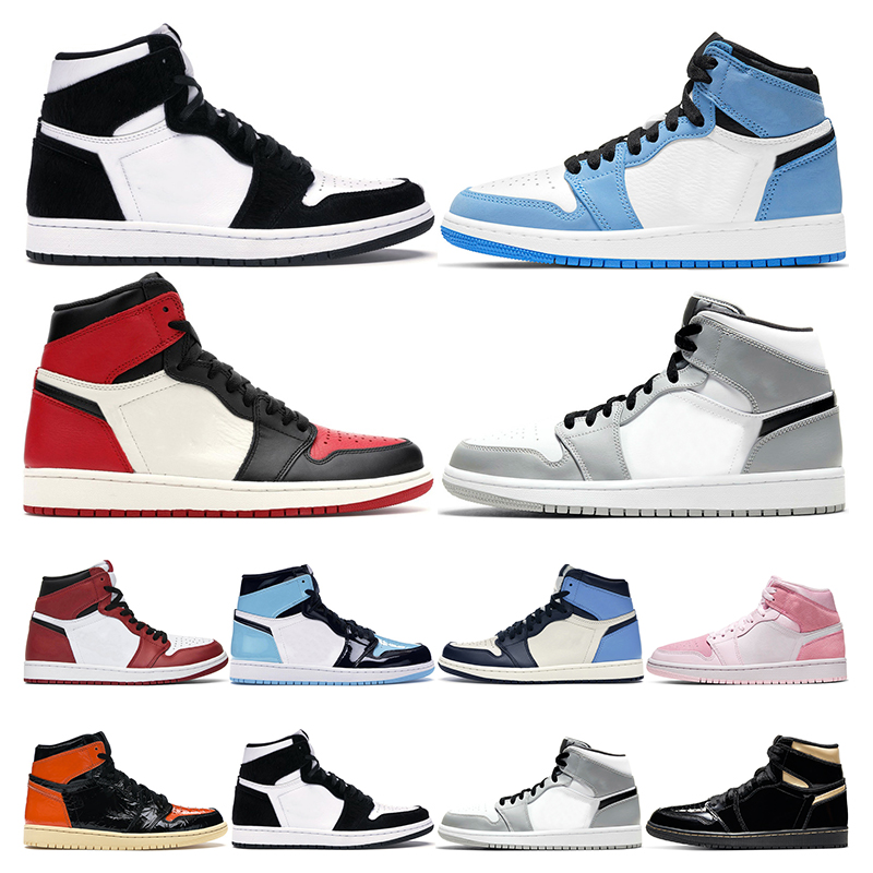 

new arrival jumpman 1 basketball shoes 1s University Blue Smoke Grey Dark Mocha Twist Chicago Hyper Royal women sneaker outdoor sport shoes