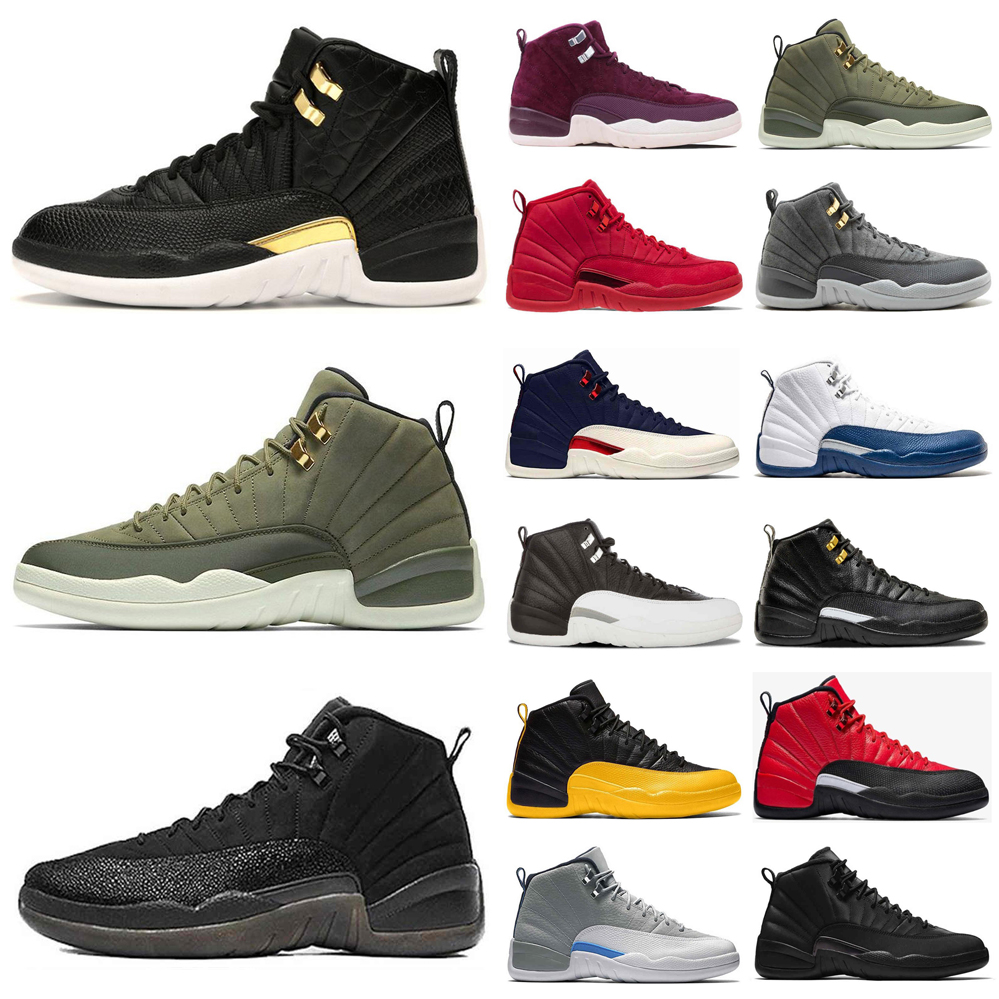

jumpman 12 basketball shoes 12s men's sneakers indigo university gold flu game CNY taxi OVO black cherry bordeaux white sports trainers, # 23