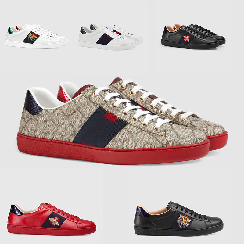 

Guccie Guccy Mens Women Sneakers Casual Shoes Top Quality Bee Chaussures Leather Sneaker Ace Embroidery Trainers Fashion Luxurys Designers Flats Bottoms Loafers, 10