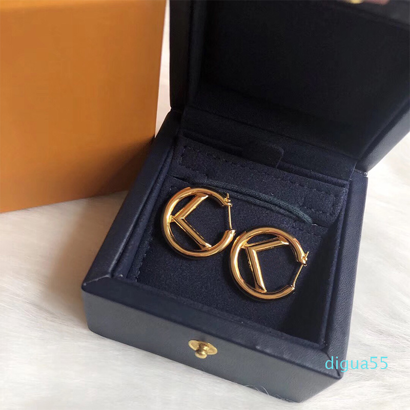 Luxury Earrings Womens Jewelry Ear Studs Designer Earring Lady Letter Brass Classic Golden Fashion Simple-image-746959390