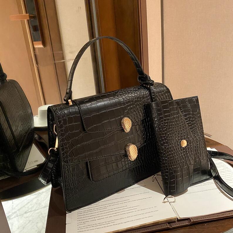 

Factory wholesale women bag crocodile leather handbag High quality leatheres messenger handbags Elegant Joker embossed leathers shoulder bags