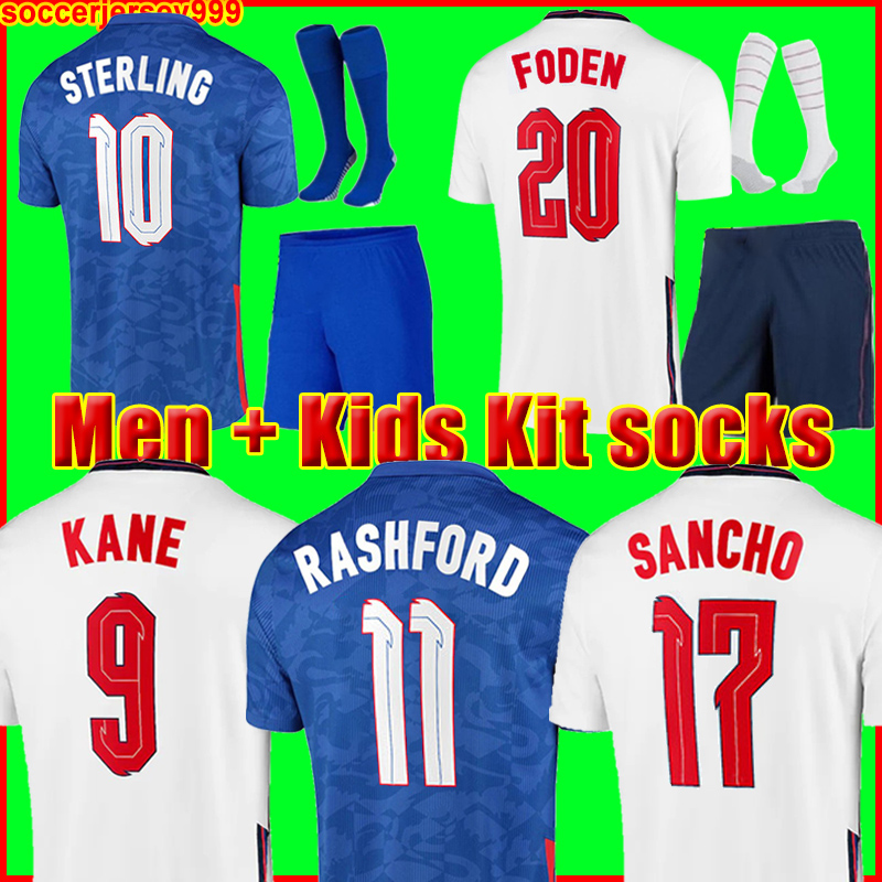 

ENGLAND soccer jersey 2021 2022 KANE STERLING RASHFORD SANCHO GREALISH MOUNT FODEN HENDERSON MAGUIRE 20 22 national football shirt men + kids kit sets socks uniforms, Kids home