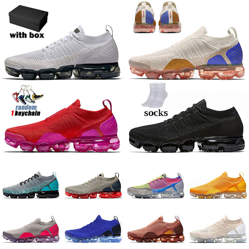 

2022 New Vapoumax fly II Knit 2.0 Running Shoes Nik Air Flyknit 1.0 University Red Metallic Gold Sail Triple Black Vast Grey Cushion Designer Sneakers Trainers With Box, Fk36 36-40 gridiron pink blast