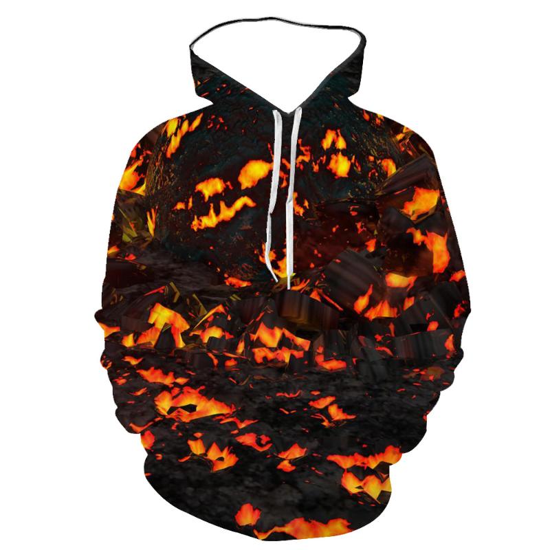 

Men's Hoodies & Sweatshirts 2021 Autumn And Winter 3D Printing Volcano Casual Size Hoodie Wholesale, Black