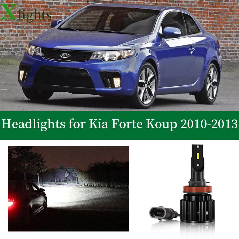

Car Headlights Xlights Bulbs For Kia Forte Koup 2010 2011 2012 2013 Led Headlight Bulb Low High Beam Lamp Canbus Headlamp Light Accessories