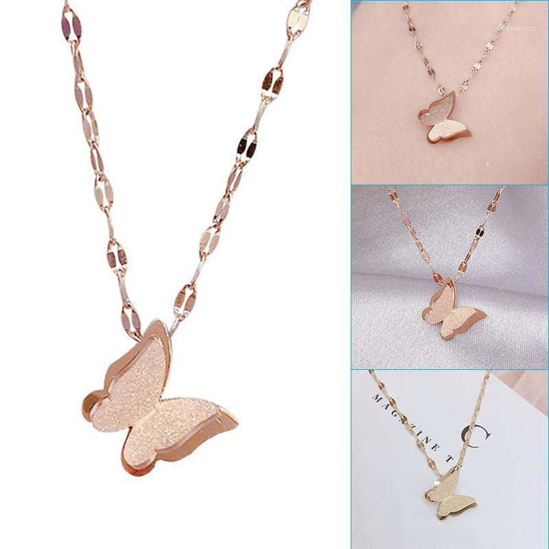 

Fashion Necklace With Butterfly Pendant Clavicle Chain Necklaces Simple Choker Jewelry For Woman And Girls J55 Chains