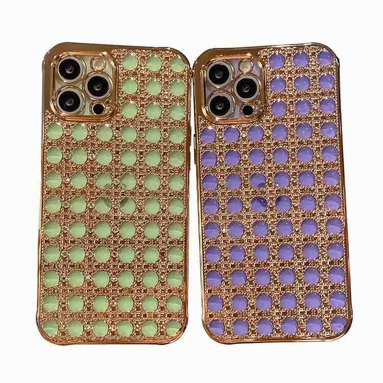 

Suitable for Iphone 13 12 11 X XR XS Pro Max phone cases 2021 new all-inclusive anti-drop flashy electroplating fine hole mobile phone case, Green