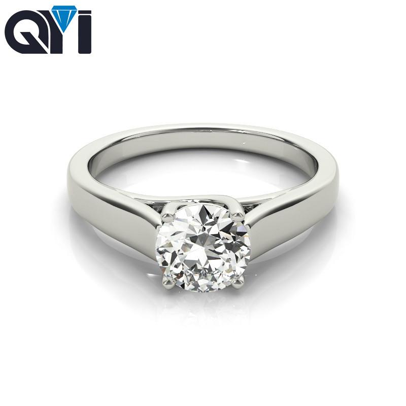 

Cluster Rings QYI 925 Sterling Silver 1 Ct SONA Stone Is Very Shiny Engagement Ring Simple Finger Fashion Jewelry For Women