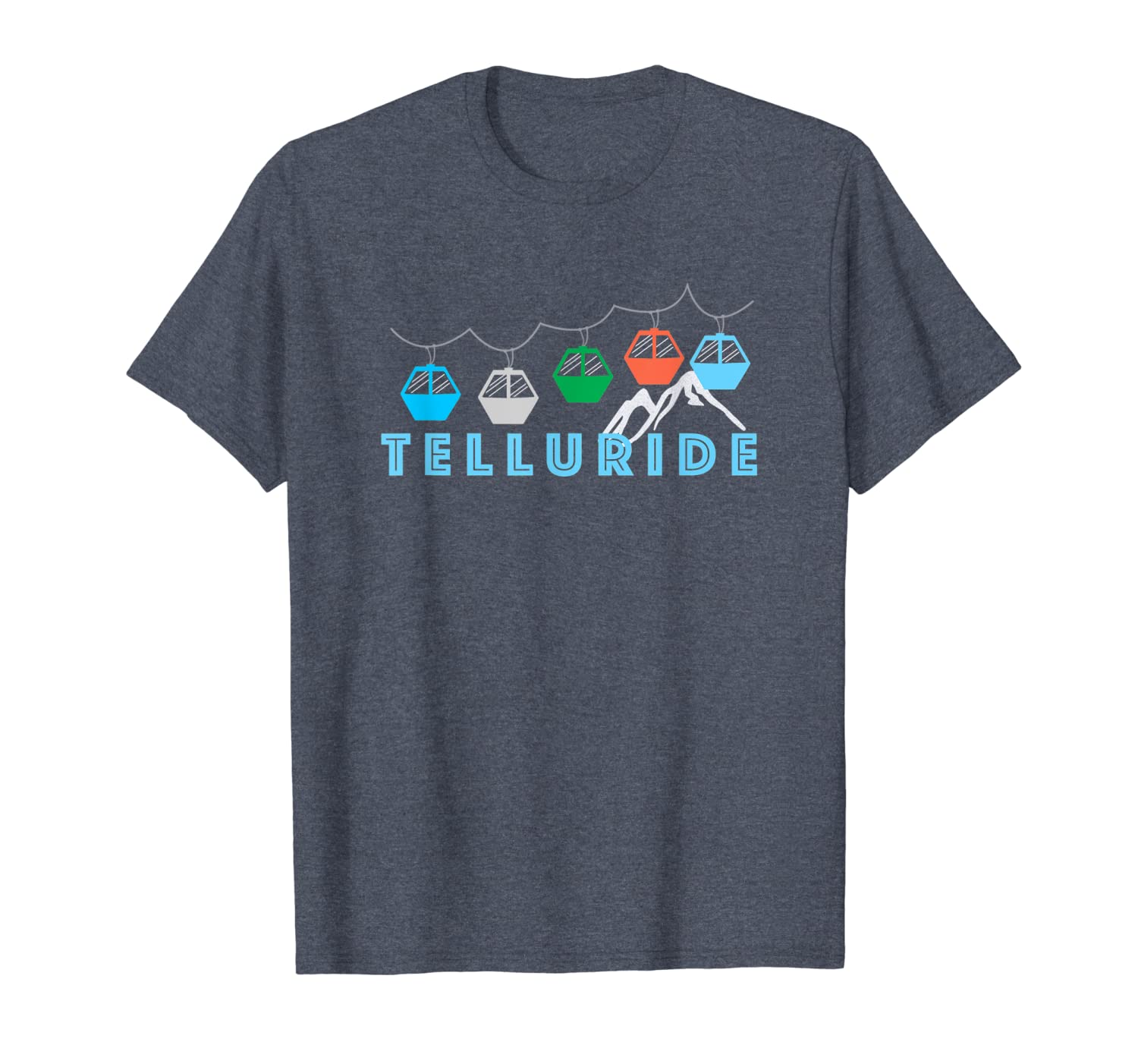 

colorado ski mountain gondola - telluride t-shirt, White;black