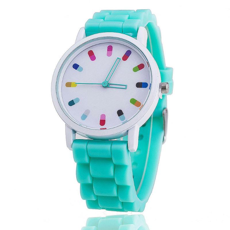 

Wristwatches Vansvar Brand Selling Fashion Candy Color Silicone Quartz Watch Women Wrist Relogio Feminino Gift 369, Red