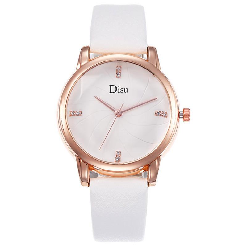 

Wristwatches Casual Women Elegant Wrist Watch Fashion Diamond Designer Ladies Bracelet Leather Quartz Clock Gift Relogio Feminino, White color