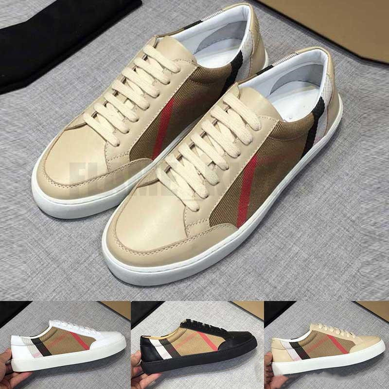 

Vintage Check Cotton and Suede Sneakers luxury designer shoes Men checked canvas sneaker