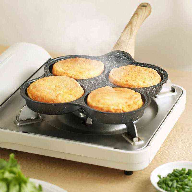 

4 Hole Omelet Pan Frying Non-stick Breakfast cake Maker Fried Egg Burger For Home Kitchen Cookware H1209