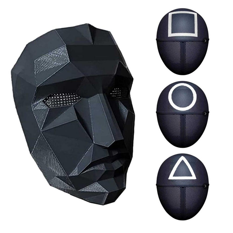 

Squid Game Masked Man Masks Round Six Squire Triangle Mask Accessories Delicate Halloween Masquerade Costume Party Props
