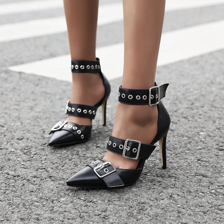 

Fashion Womens Shoes 2021 Studded Sandals Suit Female Beige Shallow Mouth High Heels Large Size Luxury Comfort Black Closed High