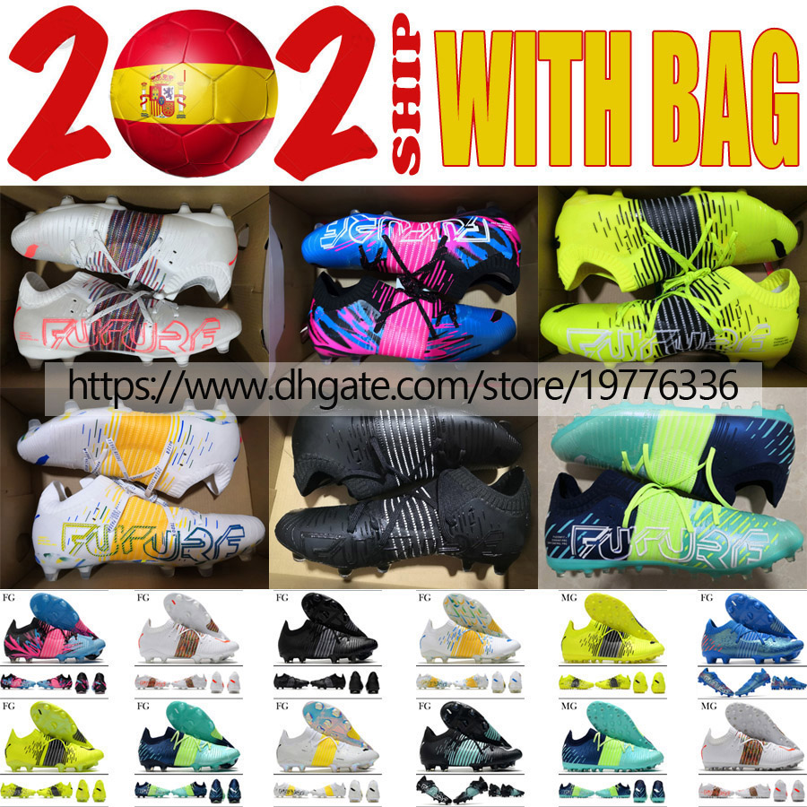 

+BAG Mens Soccer Boots Future Z 1.1 FG MG TF Knit Socks Football Shoes Cleats Black White Yellow Green Blue Orange Pink Footwear Low botas de futbol Size US7-11.5, Shoes original box