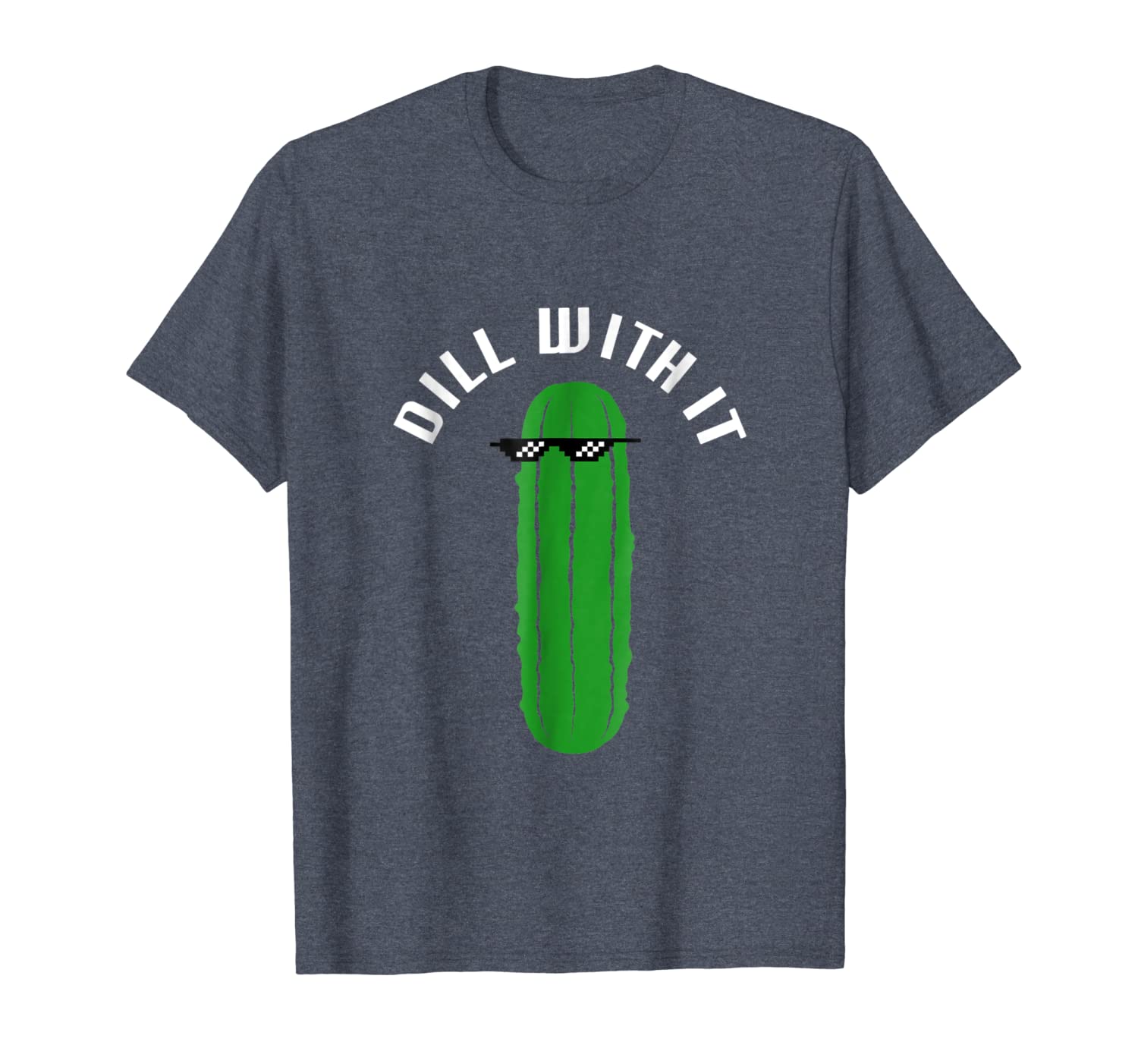 

dill with it pickle t-shirt, sunglasses tee, White;black