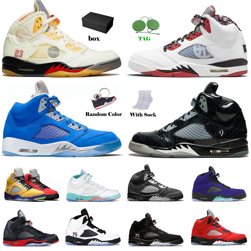 

With Box Jumpman 5 5s Basketball Shoes Men Anthracite Off What The Black Muslin Fire Red Oregon Paris Island White Doernbecher Wings Mens Sports Sneakers Trainers, B1 40-47 new fire red