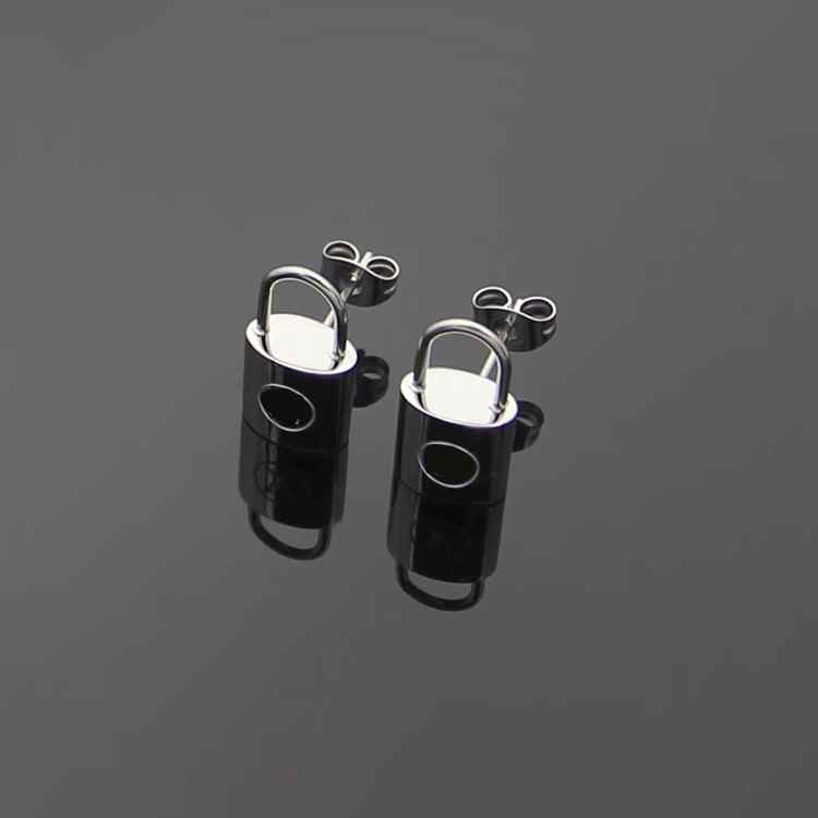 

Top Quality Classic Design Simple Lock Love Studs 3 Colors Gold Plated Stainless Steel Earrings Fashion Hip Hop Hoops Women Jewelry Wholesale