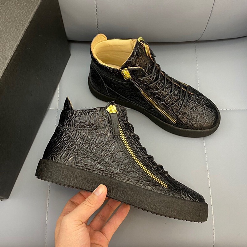 

Shoes Casual Wear Zipper Men's and Women's Top Platform VÃ©ritable Cuir Apparel Sneaker Basket, Black