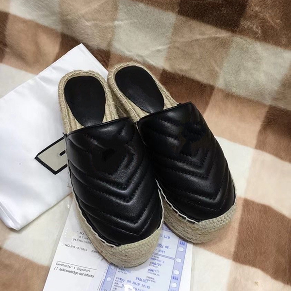 

Valentin Women EspadrilleSlide Designer Sandal High Quality Real leather Cord Platform Double Hardware Outdoor Beach Slides mkjjj0002