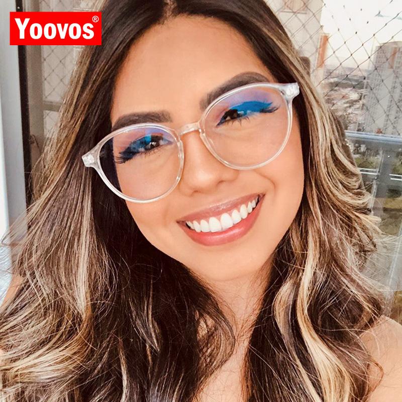 

Fashion Sunglasses Frames Yoovos Round Glasses Women 2021 Blue Light Frame Vintage Eyeglasses Flat Mirror Brand Lentes De Mujer