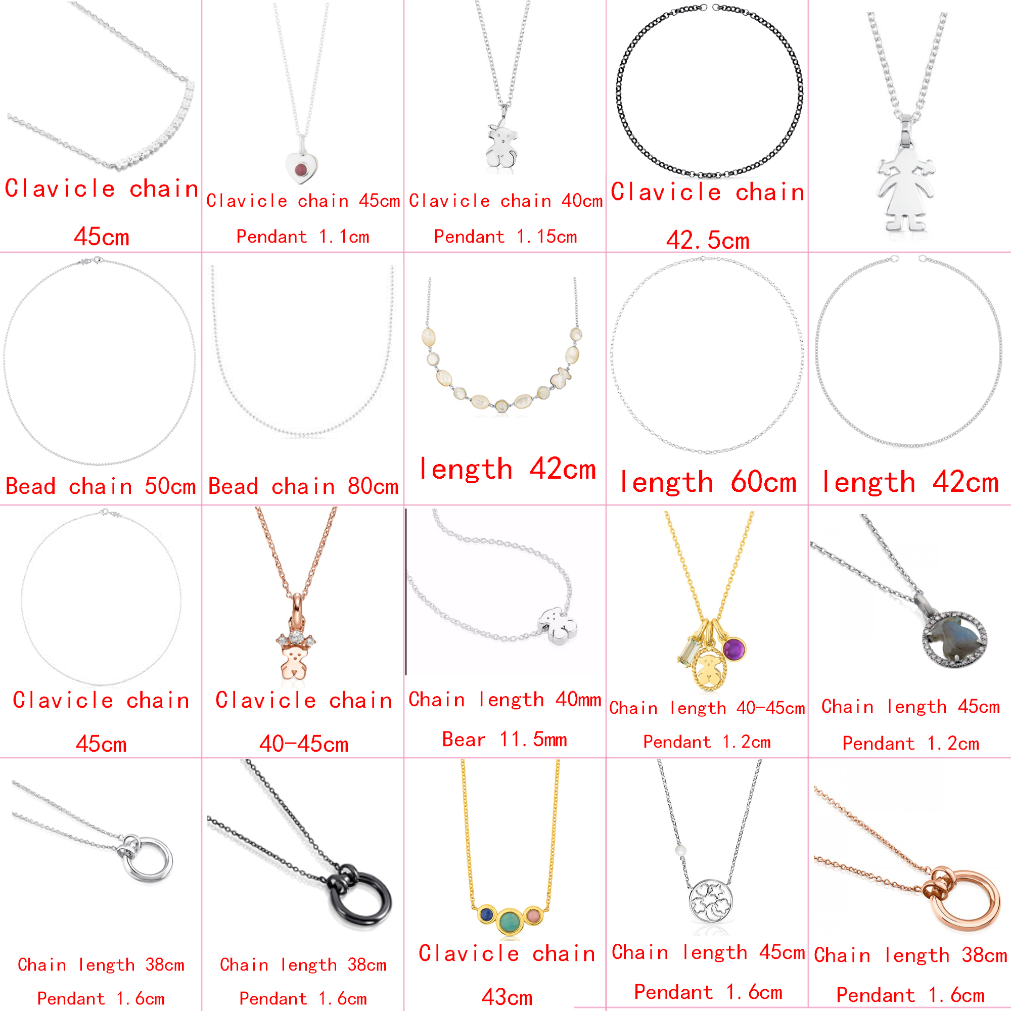 2021 new style 100% 925 sterling silver high-end classic cute Diy bear ladies fashion necklace wholesale factory direct sales-image-735920658