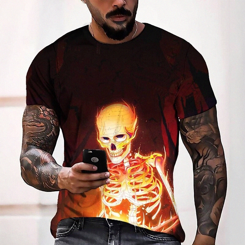T-shirt Tee T-shirt 3D Imprimer graphique col rond décontracté quotidien quotidien 3D imprimé à manches courtes Haut de la mode créatrice cool co