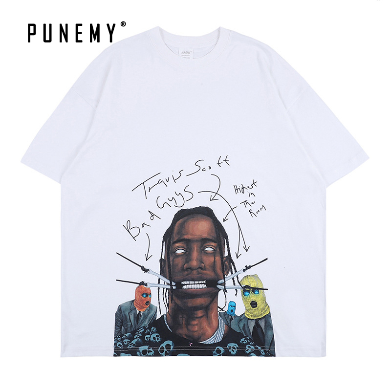 

2021 New t Shirt Men Hip Hop Travis Scott Tour Streetwear Top Tees Oversize Summer Tshirt 100% Cotton Harajuku Swag Women T-shirt Hthm, Pink