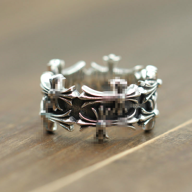 

New 925 sterling silver crosses band rings American hand-made designer antique silver punk gothic vintage luxury jewelry for men women