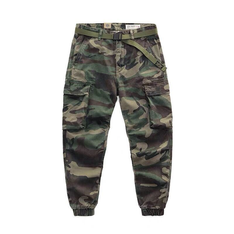 

2021 New Harajuku Streetwear Pants Pockets of Men Casual Camouflage Jogger Fashion Hare Runners Ta4e, Green camo