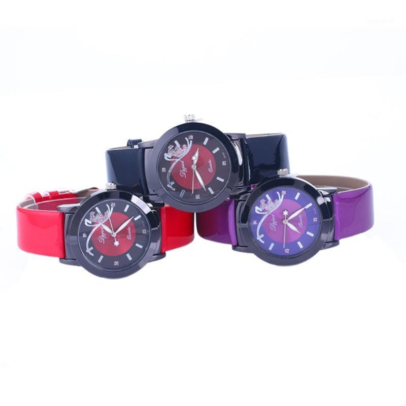 

Wristwatches Fashion Elegant Temperament Butterfly Leather Dress Analog Quartz Wrist Watch For Women Ladies Girls, Red