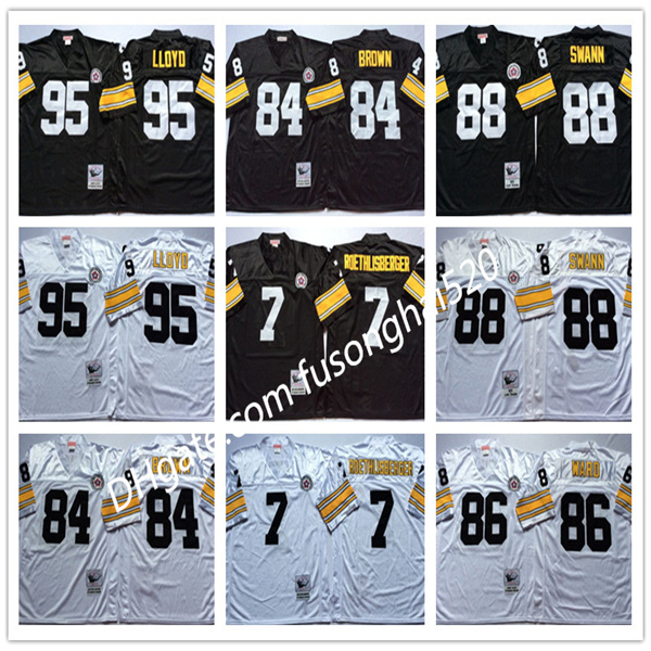 

NCAA Mens Vintage 95 Greg Lloyd College Football Jerseys 7 Ben Roethlisberger 84 Antonio Brown 86 Hines Ward 88 Lynn Swann Shirts