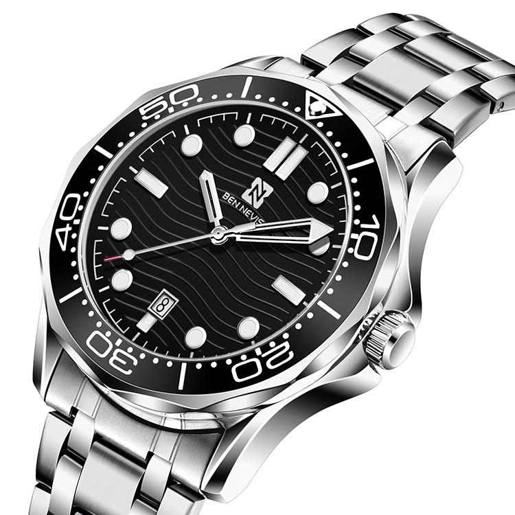 

Ben Nevis Brand Famous Quartz Watch Steel Band Three Needle Calendar Fashion Trend Watch Man, Blue