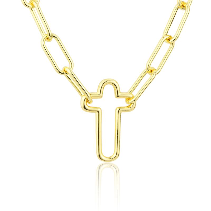 

Pendant Necklaces LINDA Design Wide Chain Cross Fashionable And Exquisite Hip Hop Gold Plated Necklace Jewelry Gift, Silver