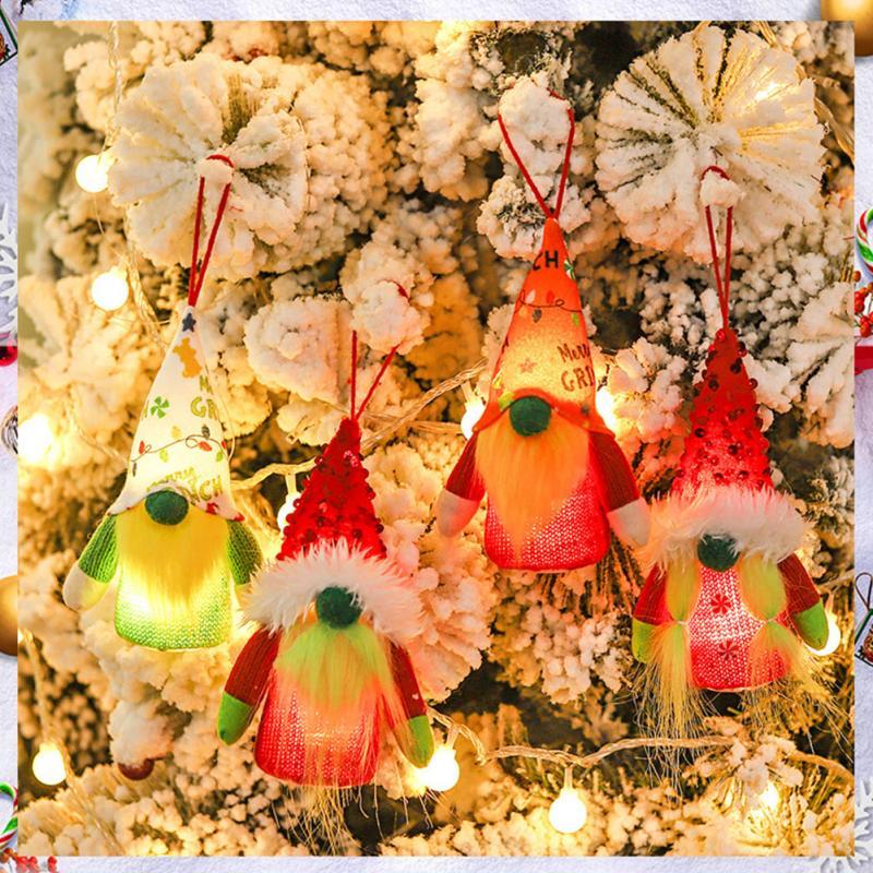 

Christmas Decorations Merry LED Luminous Faceless Forest Old Man Elf Doll Ornament Navidad Year Gift Children