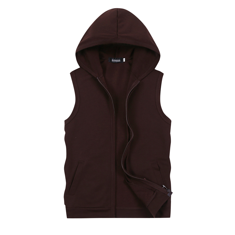 

2021 New New, Stylish Men's Fitness Casual Design Sleeveless , Thin and Breathable Solid Color Hooded Large Size Mens Vests E8jx, 13
