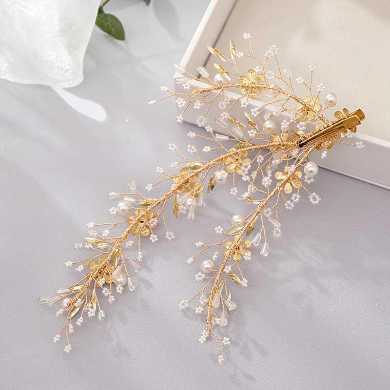 

Hair Clips & Barrettes Luxury Handmade Shiny Rhinestone Flower Clip Flowers Grips Bridal Crystal Pins Women Jewelry Accessories, Golden;silver