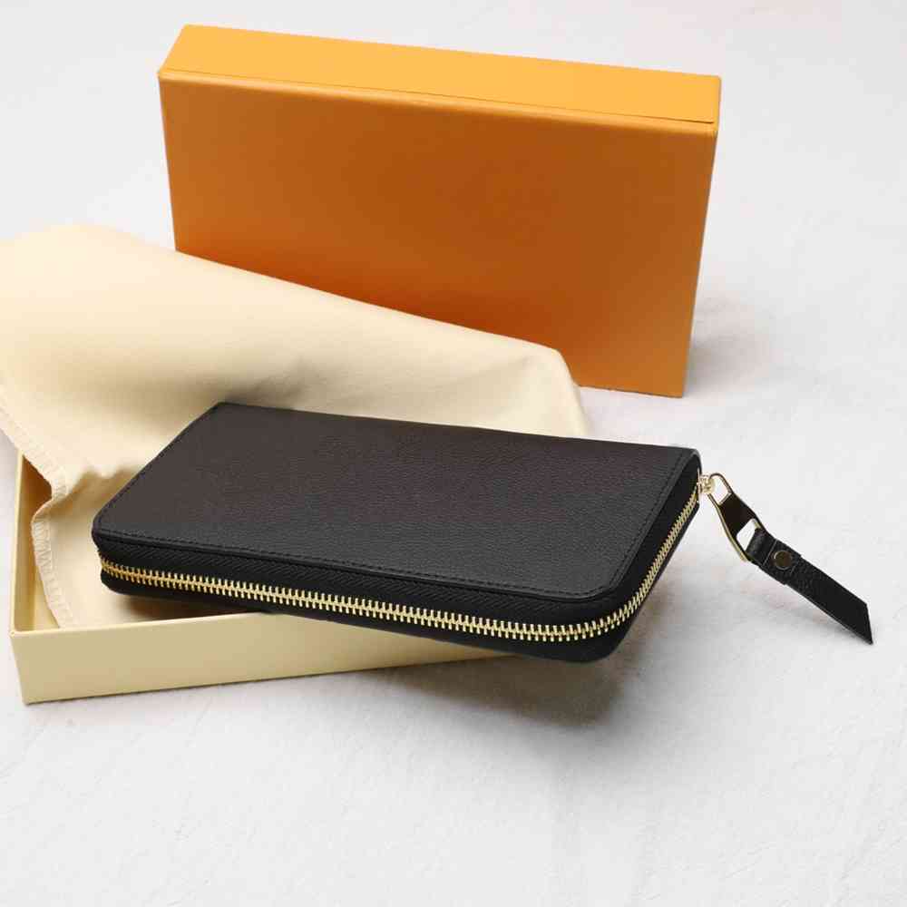 

High quality luxury women's Long Wallet Leather Credit Card zipper wallet with Bill clip, gift box, free delivery 75% Off Factory Store Sale, Red;black