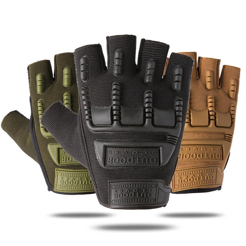 

Sports Gloves Men's Tactical Fingerless Male No Slip Liner Cycling Glove Outdoor Fitness Bike Driving, Black