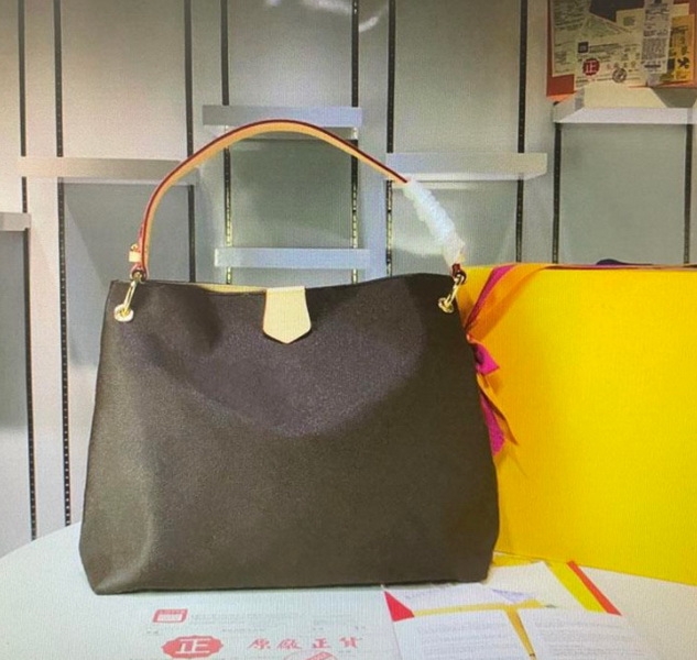 

M43704 M43703 GRACEFUL Handbags MM PM NEVER Mono Leather Fashion Classic Women Shoulder Bag Woman Single Handle Tote Shopping Bags, No bag