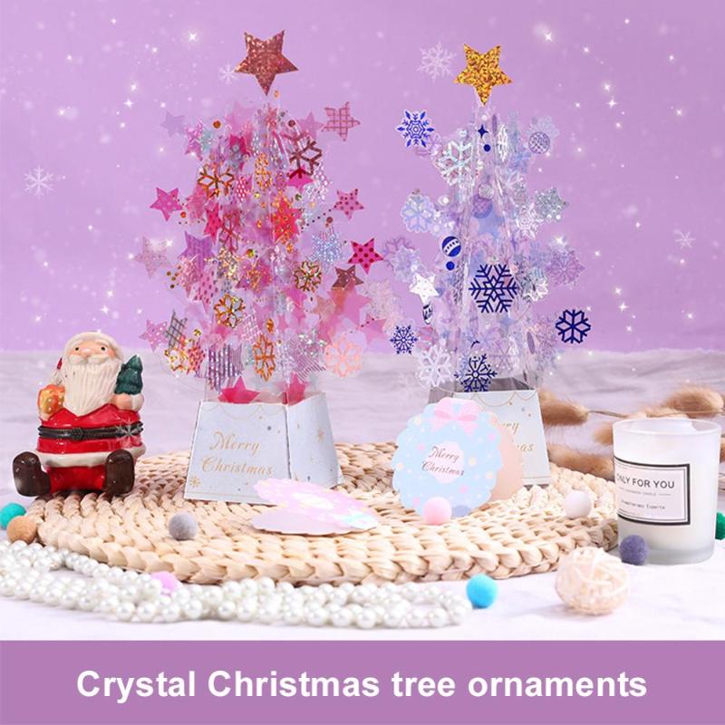 

Greeting Cards 3D -Up Christmas Tree Card Handmade Paper Sparkling Stars Decorative Merry Xmas Small Present
