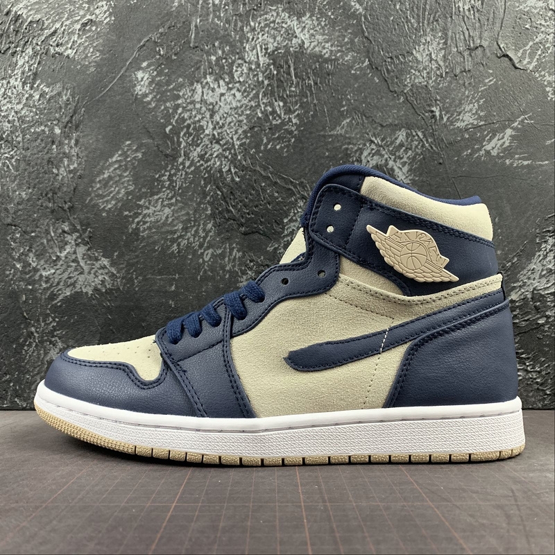 

High Premium Midnight Navy Light Cream 1s sneakers running basketball shoes men women sneaker trainer sport trainers sports shoe with box top layer leather quality, As photo show