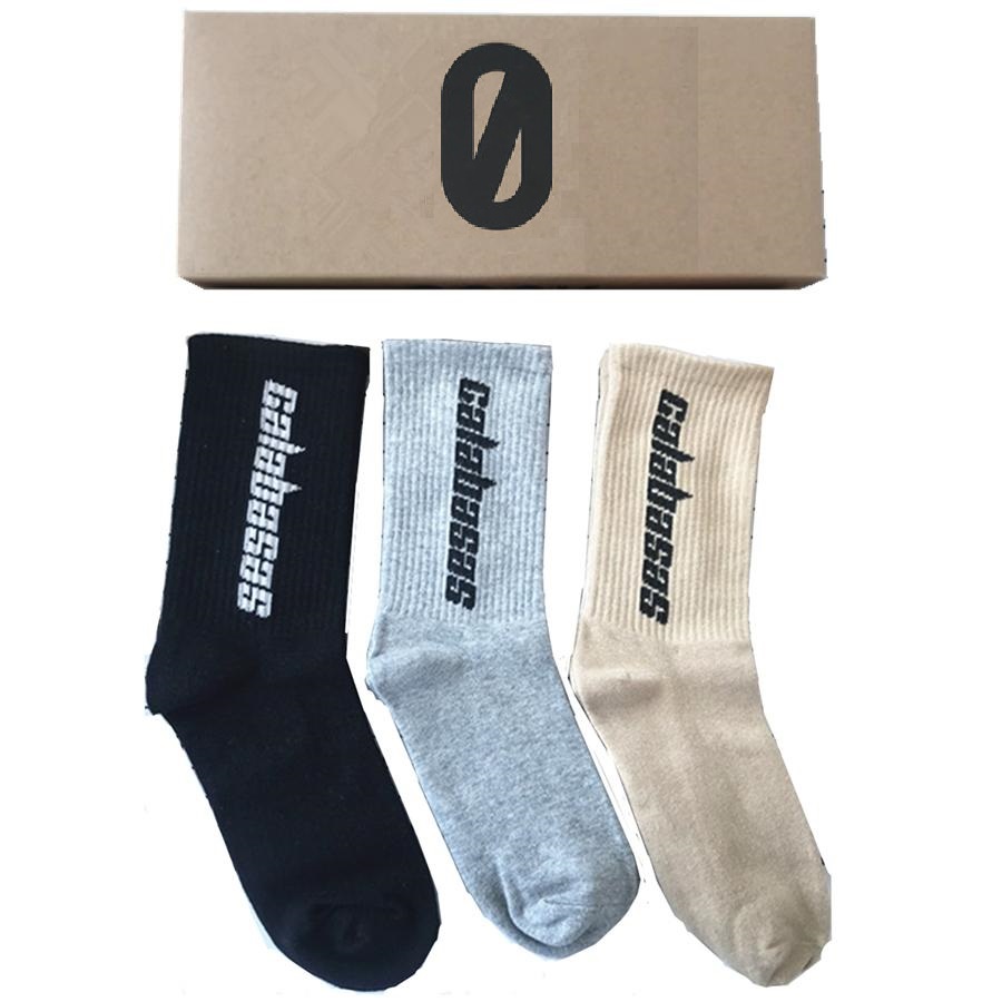 

mens womens athletic socks fit 35-45 season 6 calabasas skateboard fashion letter printed sports hip hop sockings, Black