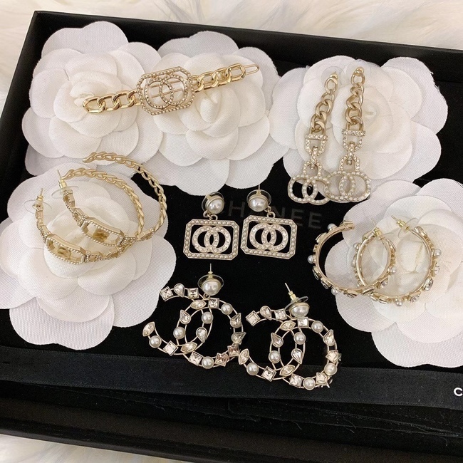 

New Xiaoxiang square earrings pearl C Jiaxiang granny full drill Earrings women autumn and winter fashion temperament jewelry2, Silver