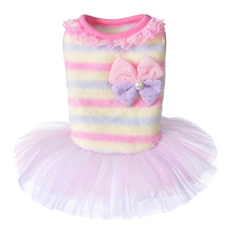 

Dress Striped Chihuahua Summer Princess Dog Noble Dresses for Dogs Suitable Pet Cat Clothes