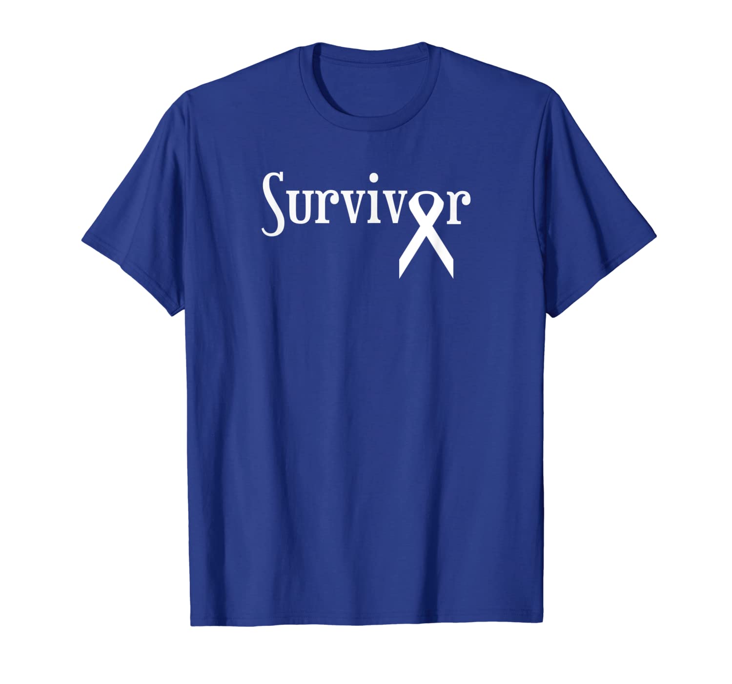 

Lung Cancer Shirt, Survivor White Awareness Ribbon, White;black