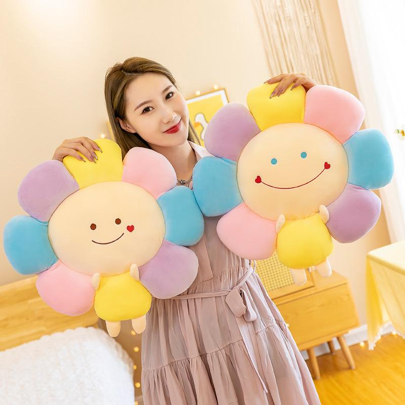 

Cushion/Decorative Pillow Simple Face Sun Flower BuCushion Lovely Plush Stuffed Throw Pillows Kids Girls Room Decorative Floor Cushions Gift