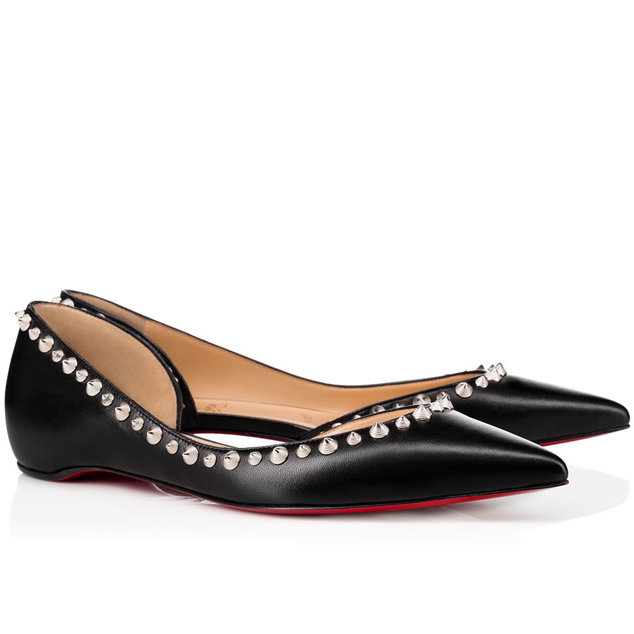 

Women Red Bottom Flats Shoes Red Soles Ballerinas Shoes dress casualFlat Suede Black Glitter Leather Free-side Luxurious Designs with box